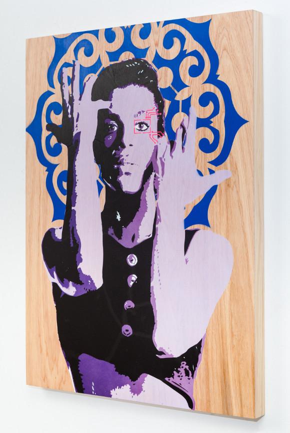 Brad Novak "Artist 1.4" Spray paint on wood panel Vertical Gallery 