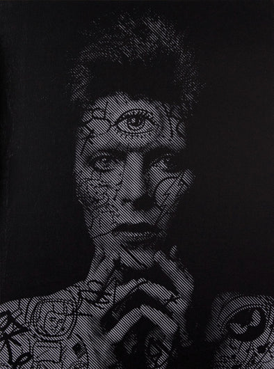 Chris Cunningham "Bowie Life on Mars - Black and White" Spray paint on wood panel Vertical Gallery 