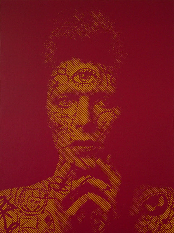 Chris Cunningham "Bowie Life on Mars - Red" Spray paint on wood panel Vertical Gallery 