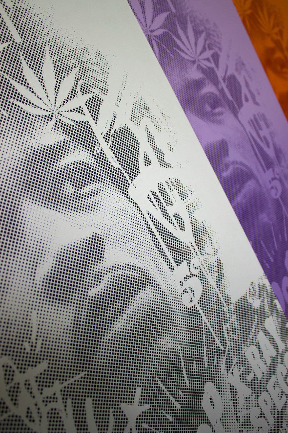 Chris Cunningham "Jimi Hendrix Purple Haze - Orange Fade" Spray paint on wood panel Vertical Gallery 