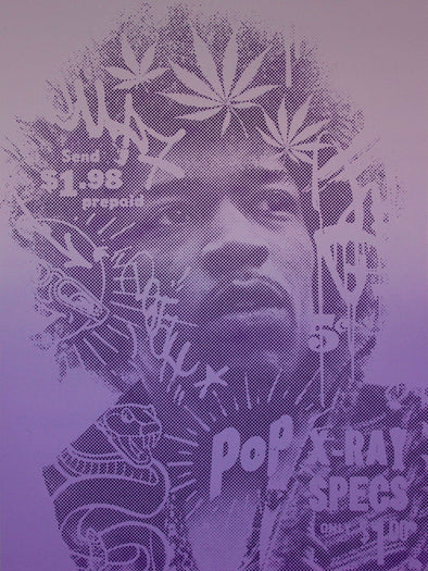 Chris Cunningham "Jimi Hendrix Purple Haze - Purple Fade" Spray paint on wood panel Vertical Gallery 