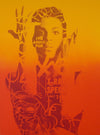 Chris Cunningham "Prince Purple Rain - Orange Fade" Spray paint on wood panel Vertical Gallery 