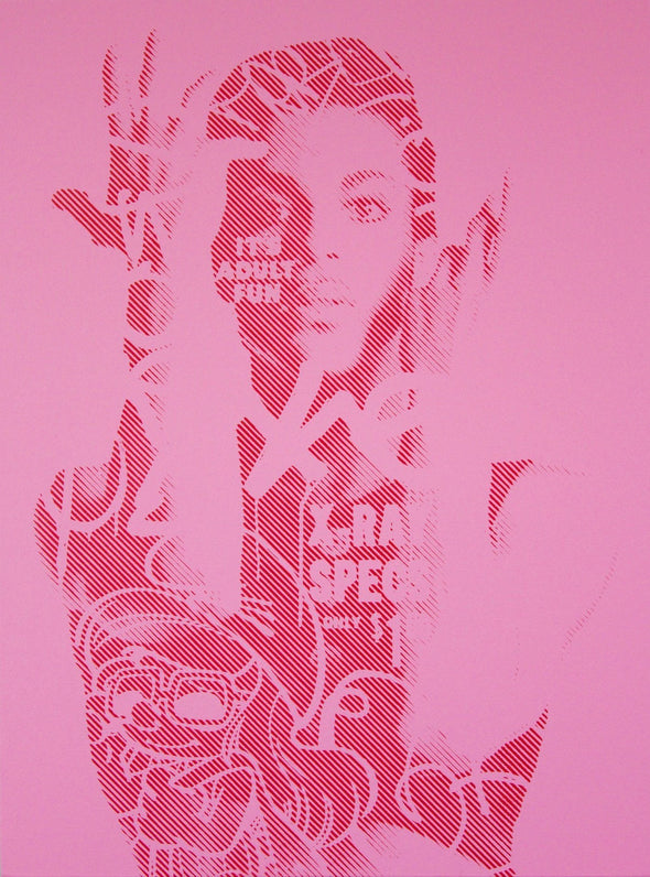 Chris Cunningham "Prince Purple Rain - Pink" Spray paint on wood panel Vertical Gallery 