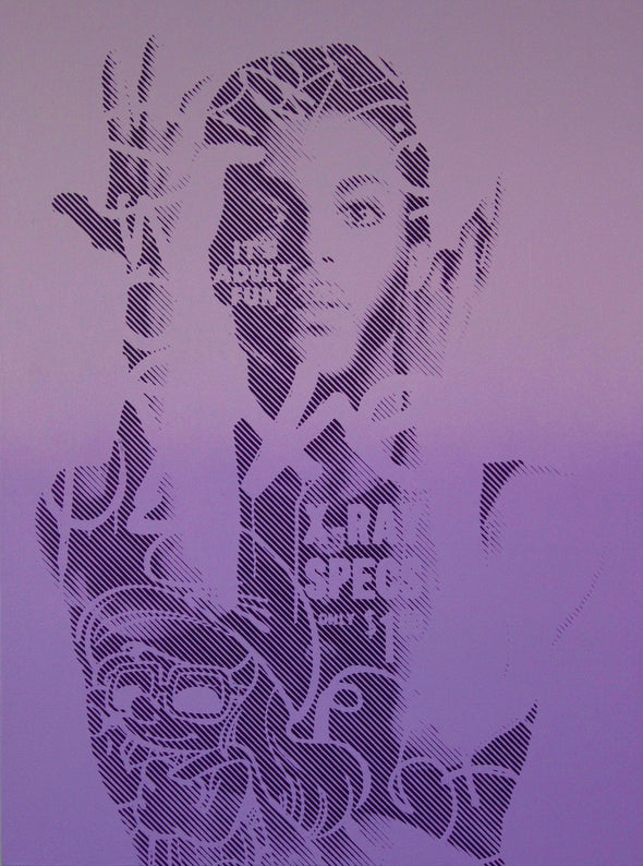 Chris Cunningham "Prince Purple Rain - Purple" Spray paint on wood panel Vertical Gallery 