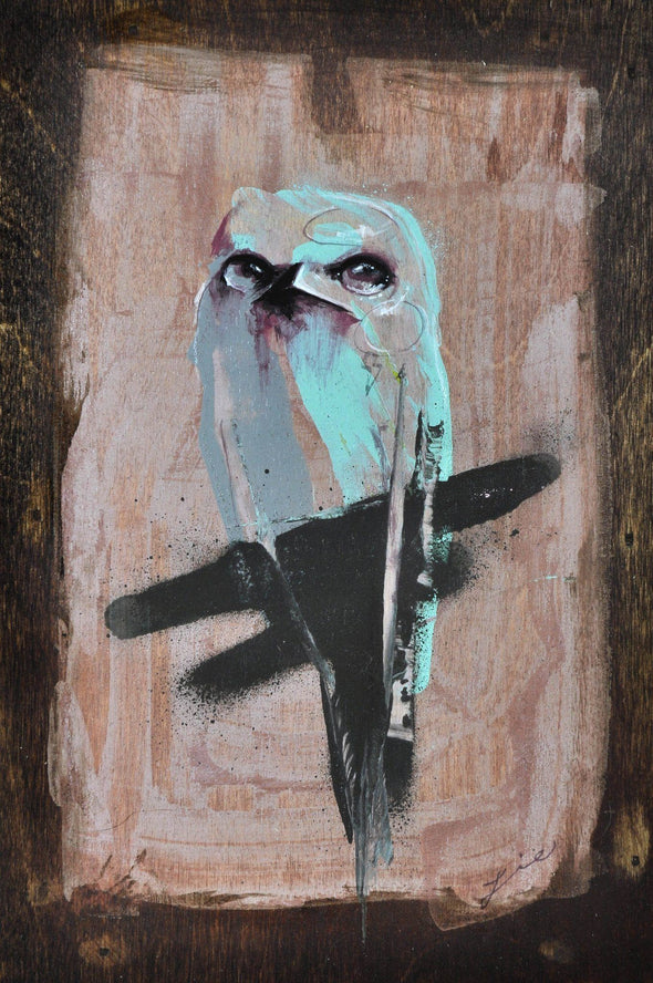 Lie "Bird 6_4D" Spray paint on wood panel Vertical Gallery 