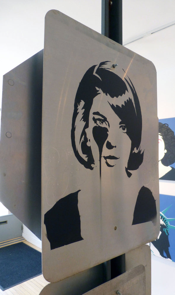 Spray Paint Stencil On Mixed Media - Pure Evil "Catalina Island"