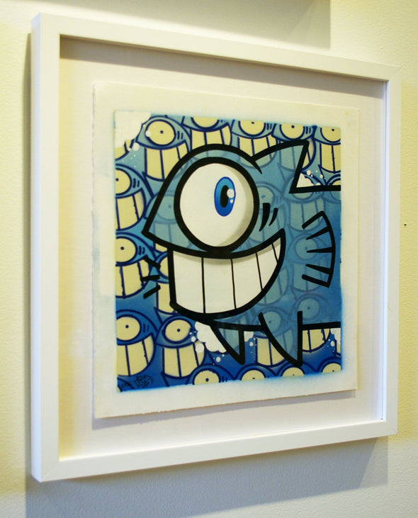Pez "Untitled Blue" Spraypaint on paper Vertical Gallery 
