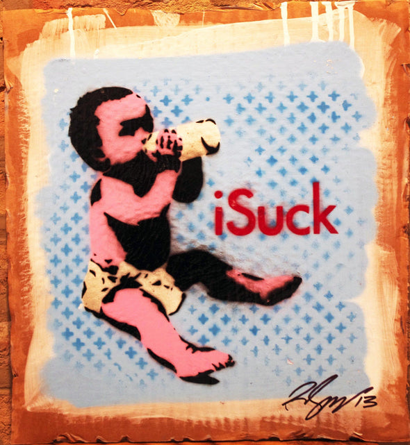 Rene Gagnon "iSuck" Stencil on Cardboard -------- 