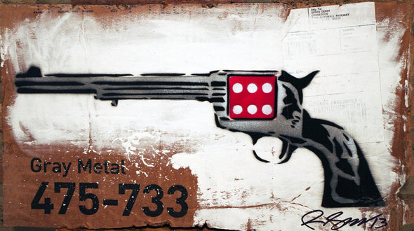 Rene Gagnon "Six Shooter" Stencil on Cardboard -------- 