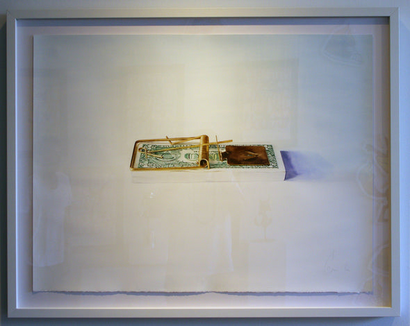 Watercolor On Paper - Beejoir "Money Trap" Framed