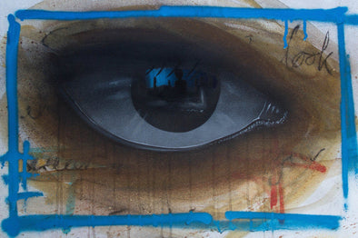 My Dog Sighs "I don’t know what you’re looking for (blue)" Watercolor on paper -------- 