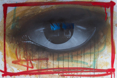 My Dog Sighs "I don’t know what you’re looking for (red)" Watercolor on paper -------- 